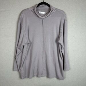 Bryn Walker Cowl Neck Top Dusty‎ Purple Lagenlook Long Sleeve Sz S Bamboo Cotton